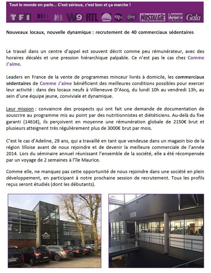 Télévendeurs(ses) BIEN ETRE EN CDI