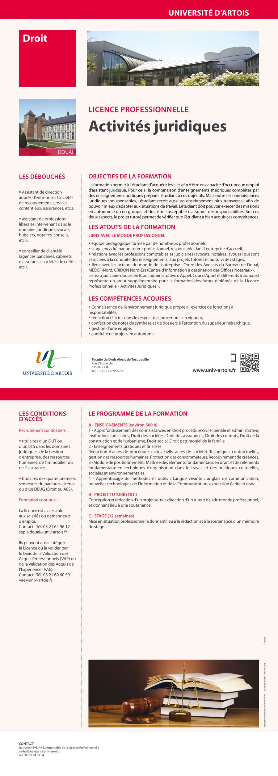 LICENCE PROFESSIONNELLE ACTIVITES JURIDIQUES