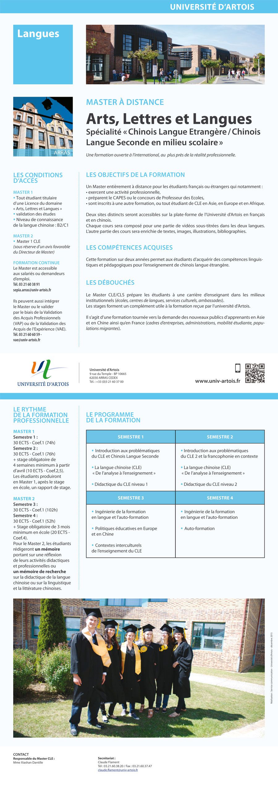 MASTER CHINOIS LANGUE ETRANGERE / CHINOIS LANGUE SECONDE EN MILIEU SCOLAIRE