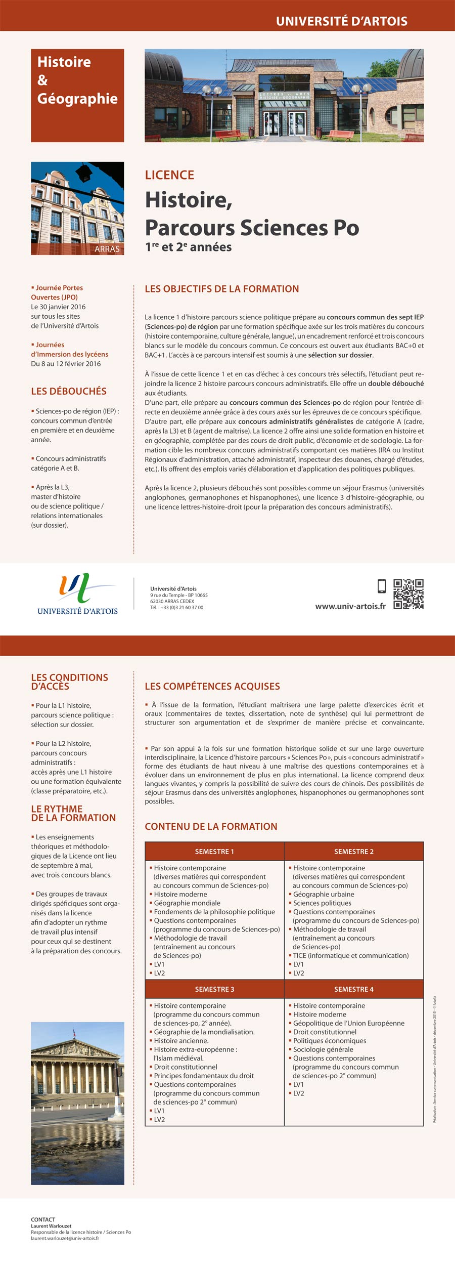 Licence Histoire, parcours renforcé Sciences Politiques