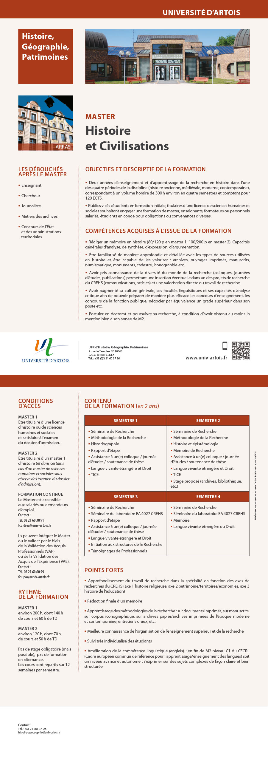 Master Histoire, civilisations, patrimoine parcours Histoire et civilisations