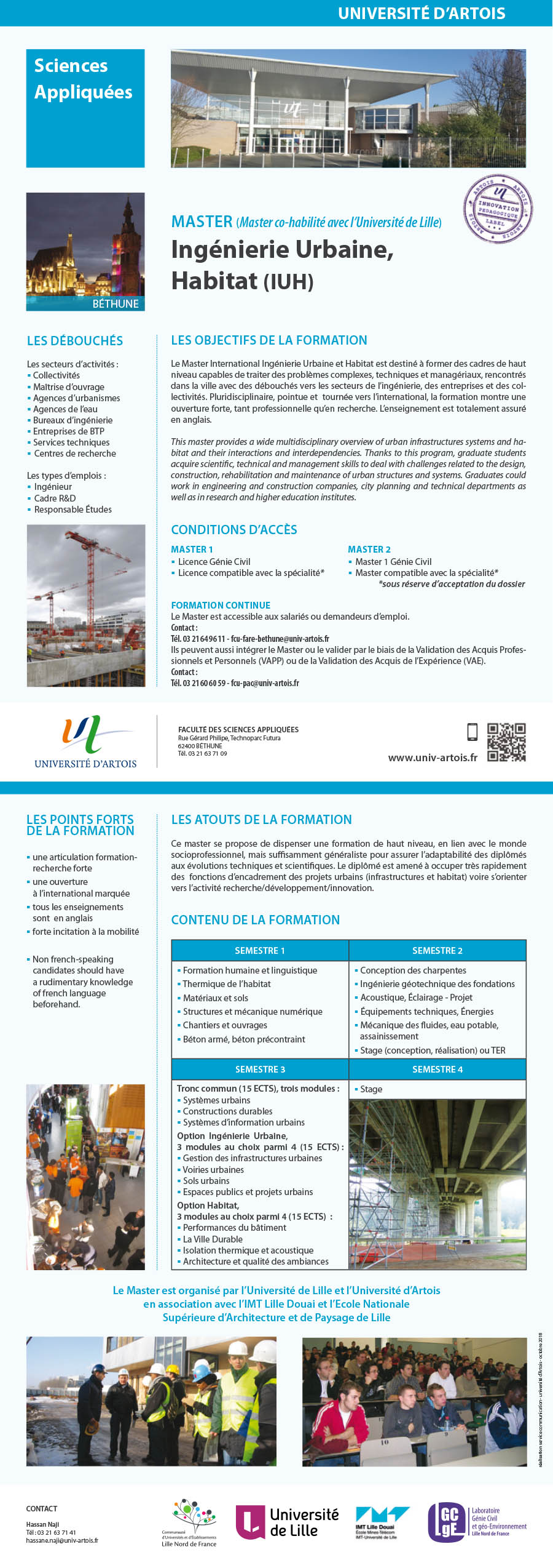 Master Génie Civil parcours Ingénierie urbaine et Habitat