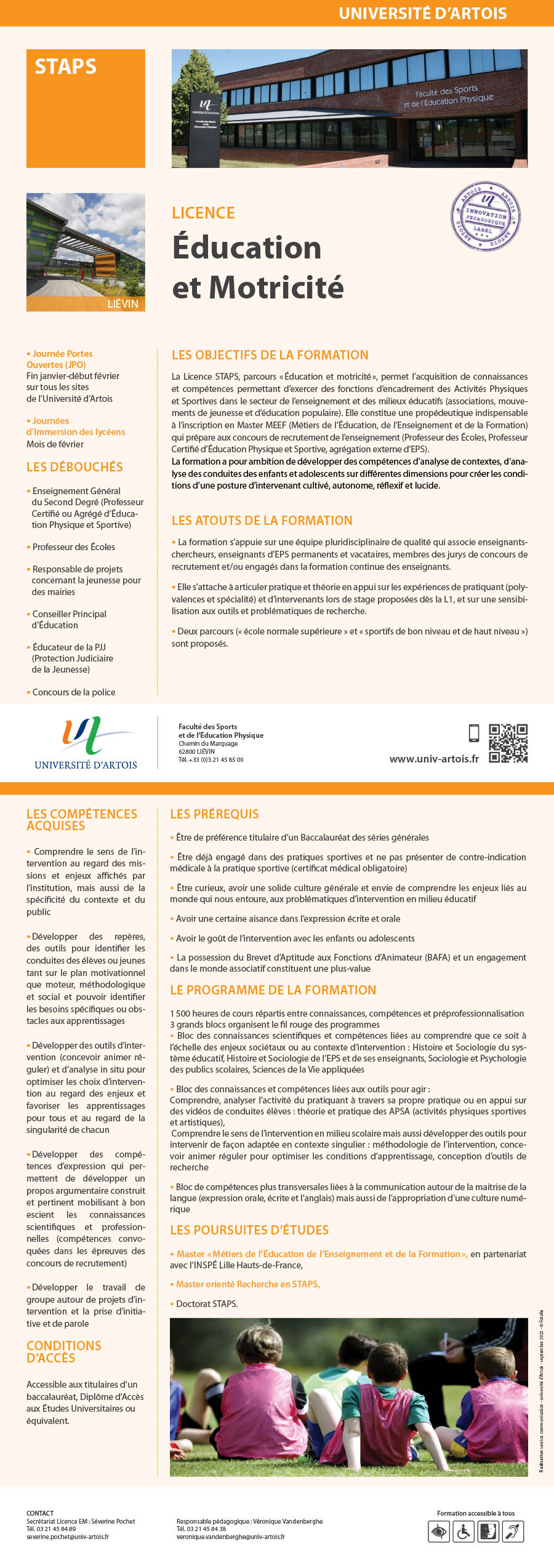 Licence Sciences et techniques des activités physiques et sportives spécialité Entrainement sportif H/F