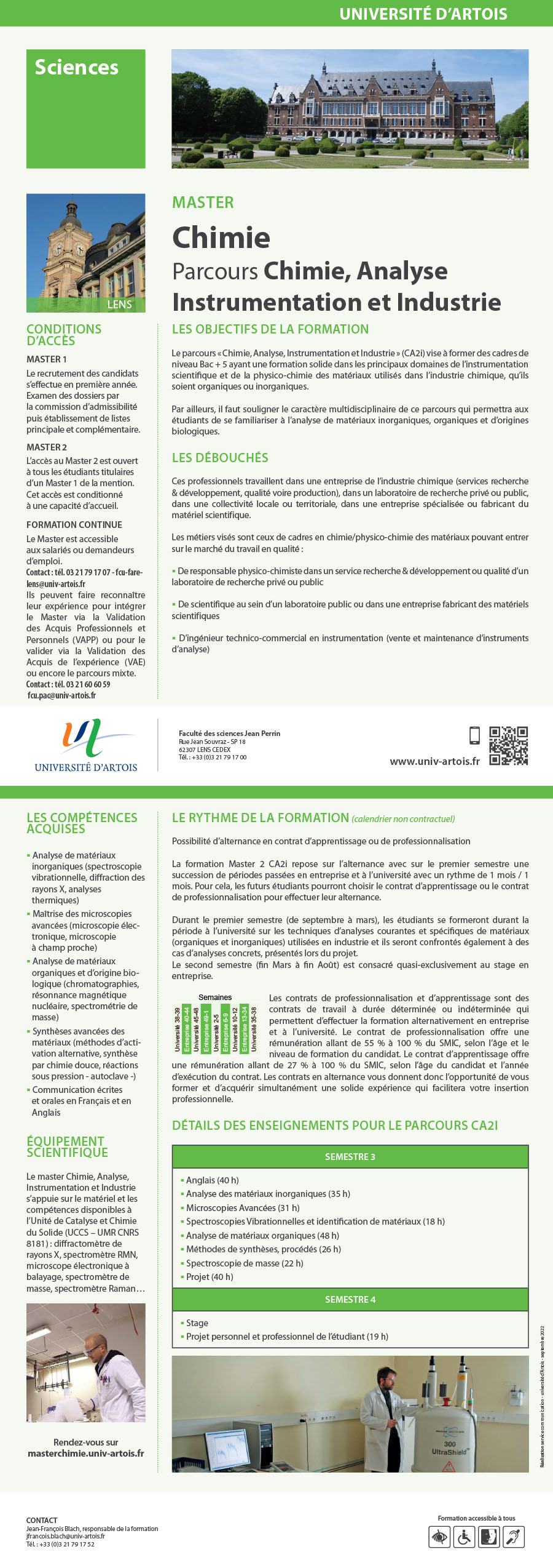 Master Chimie, Analyse, Instrumentation et Industrie H/F
