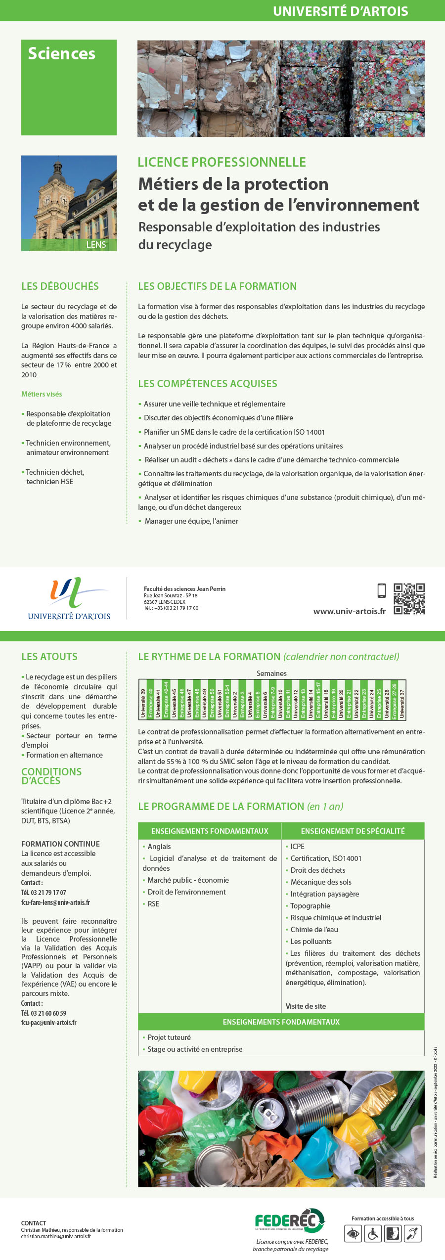Licence professionnelle Responsable d'exploitation des industries du recyclage H/F