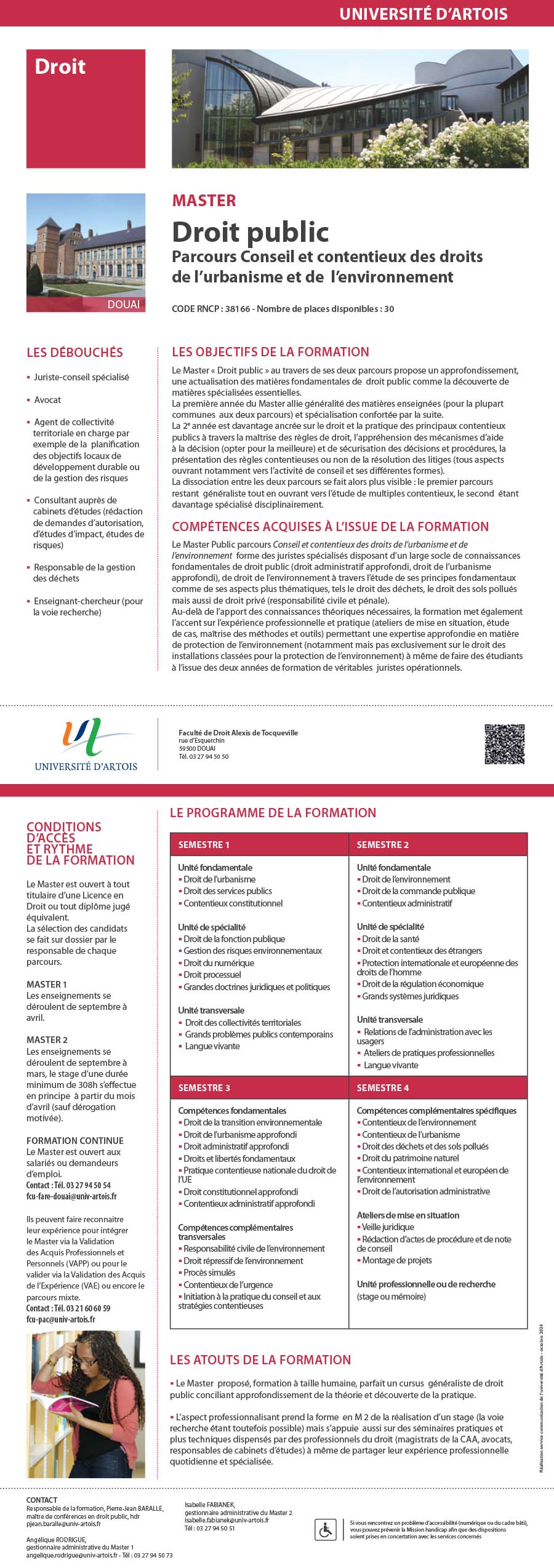 Master Droit public, parcours Conseil et contentieux des droits de l’urbanisme et de l’environnement H/F