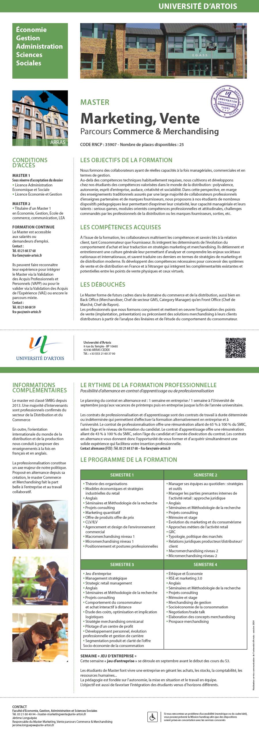 Master Marketing, Vente parcours Commerce et merchandising H/F