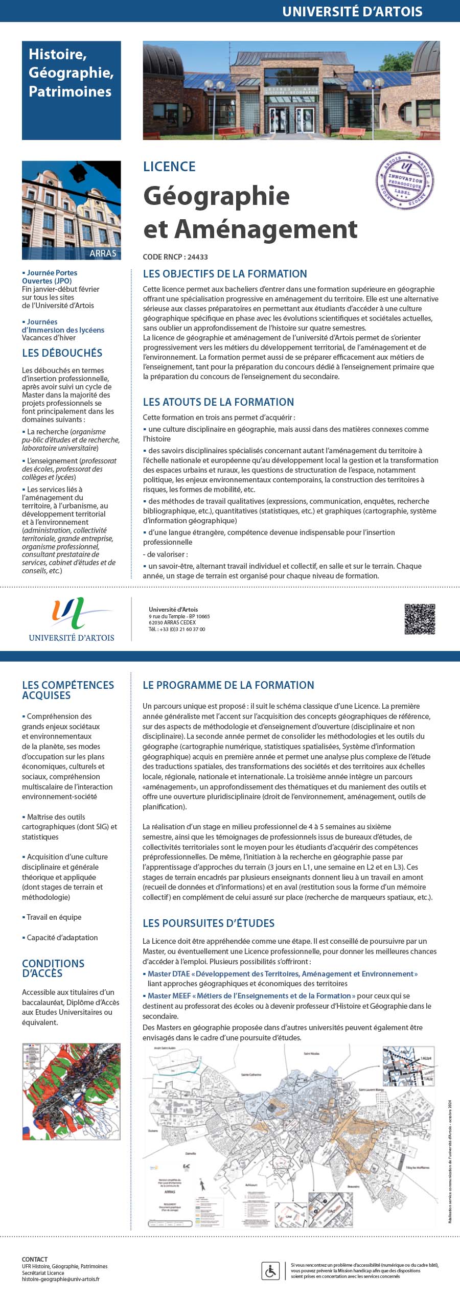 Licence Géographie et aménagement H/F