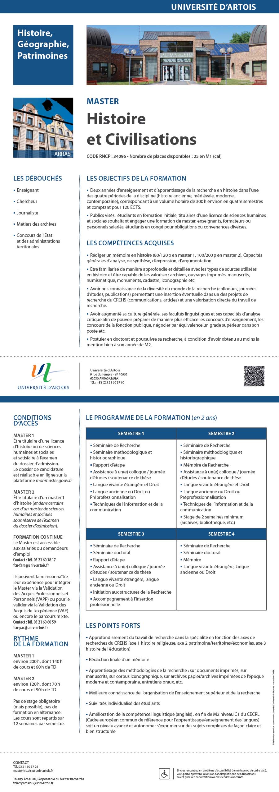 Master Histoire et civilisations H/F