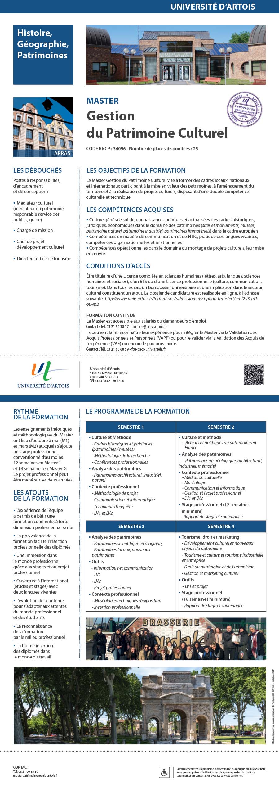 Master Gestion du Patrimoine culturel H/F