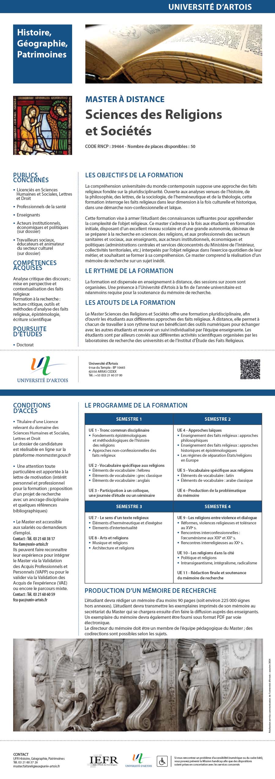 Master à distance Sciences des religions et Sociétés H/F