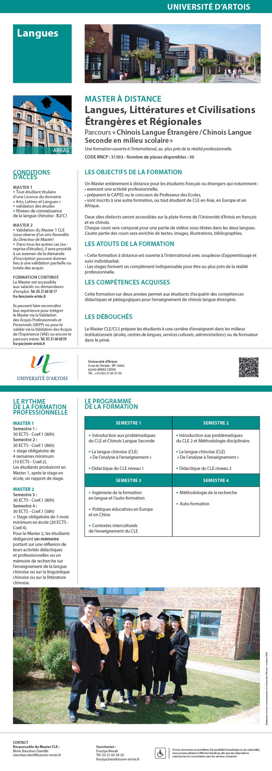 Master Master Chinois Langue Étrangère/Chinois Langue Seconde en milieu scolaire (CLE) H/F