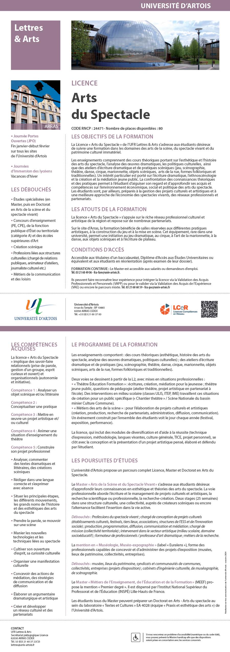 Licence Arts du spectacle H/F