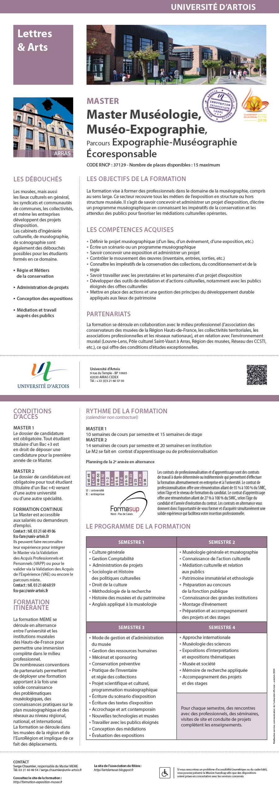 Master Expographie - Muséographie H/F