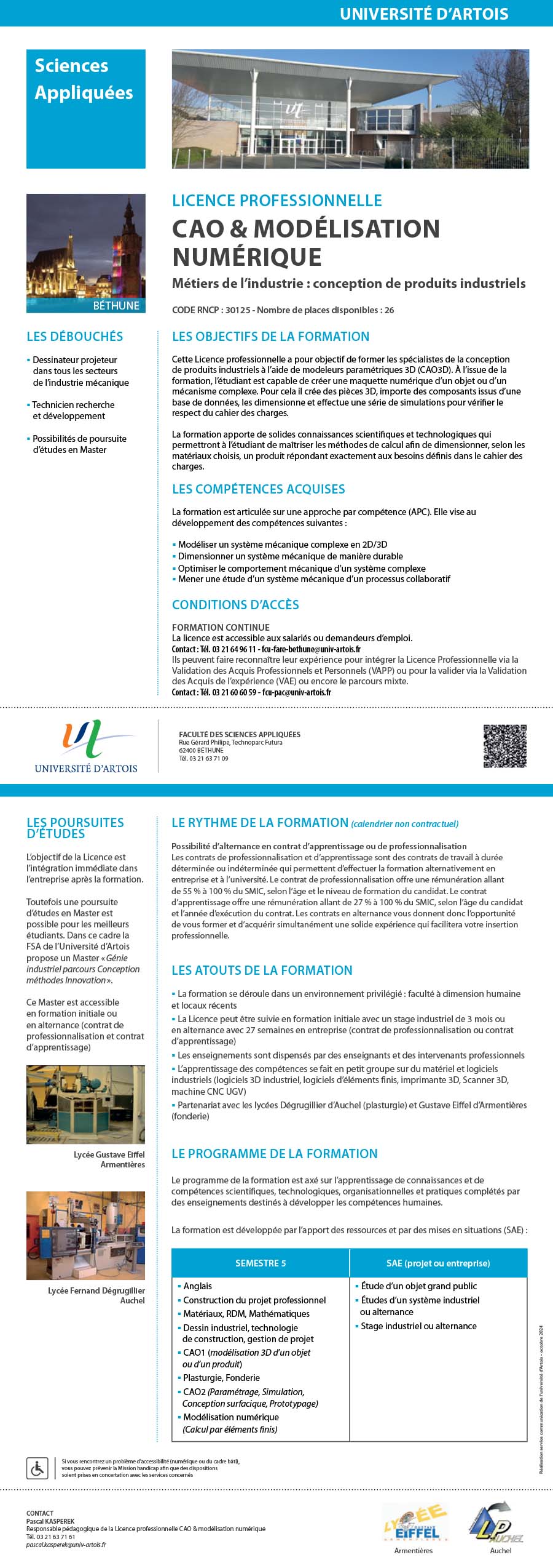 Licence Professionnelle Métiers de l'industrie : conception de produits industriels, CAO et modélisation numérique H/F