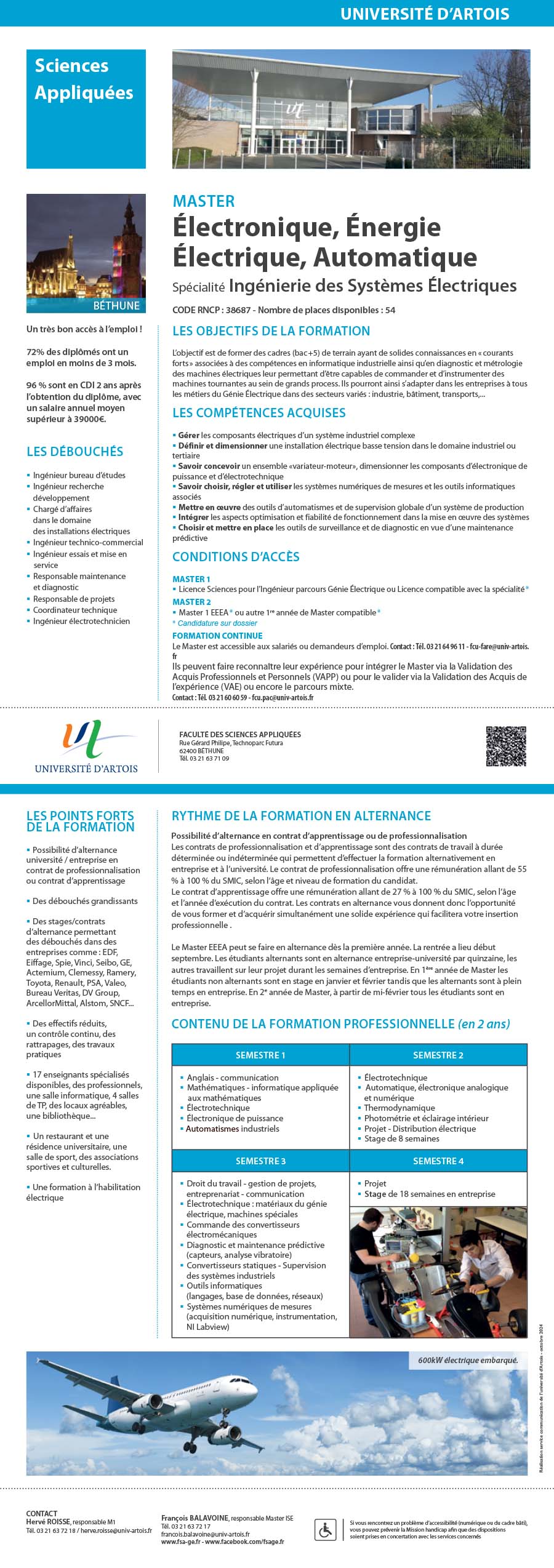 Master Electronique, Energie électrique, Automatique parcours Ingenierie des systèmes électriques H/F