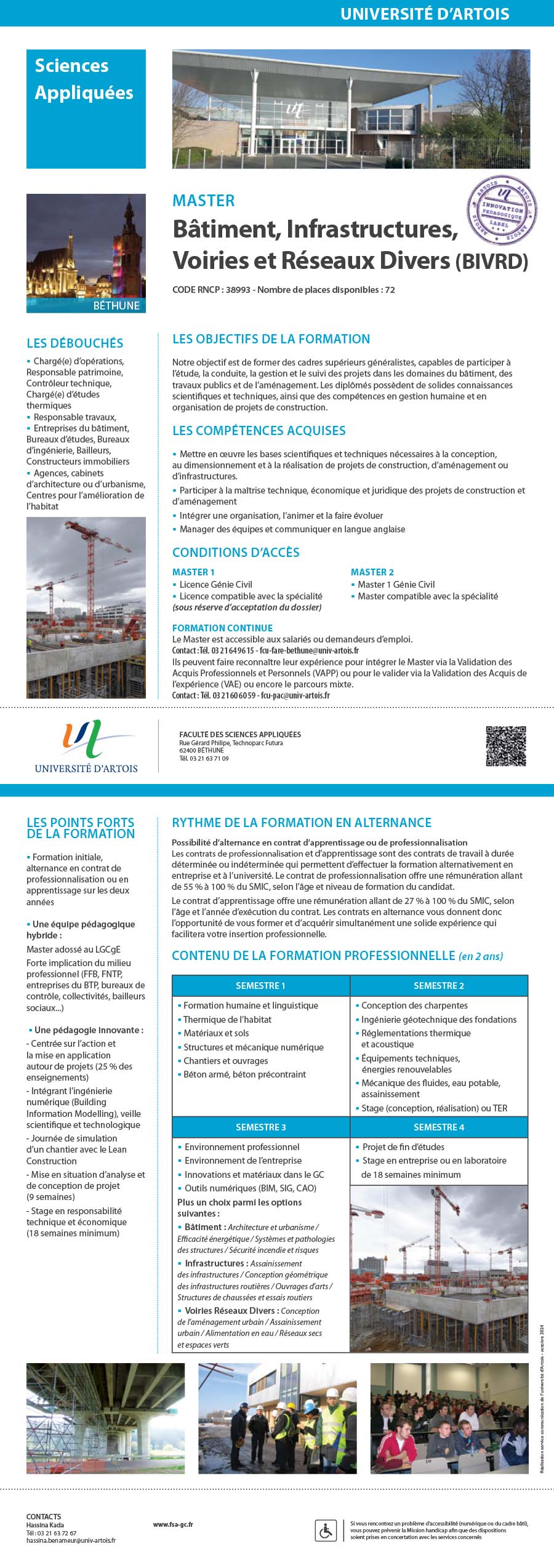 Master Bâtiment, Infrastructures, Voiries et Réseaux divers H/F