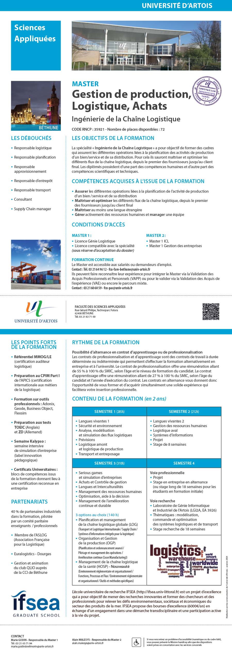 Master Gestion de production, logistique, achats - Ingénierie de la chaîne logistique H/F