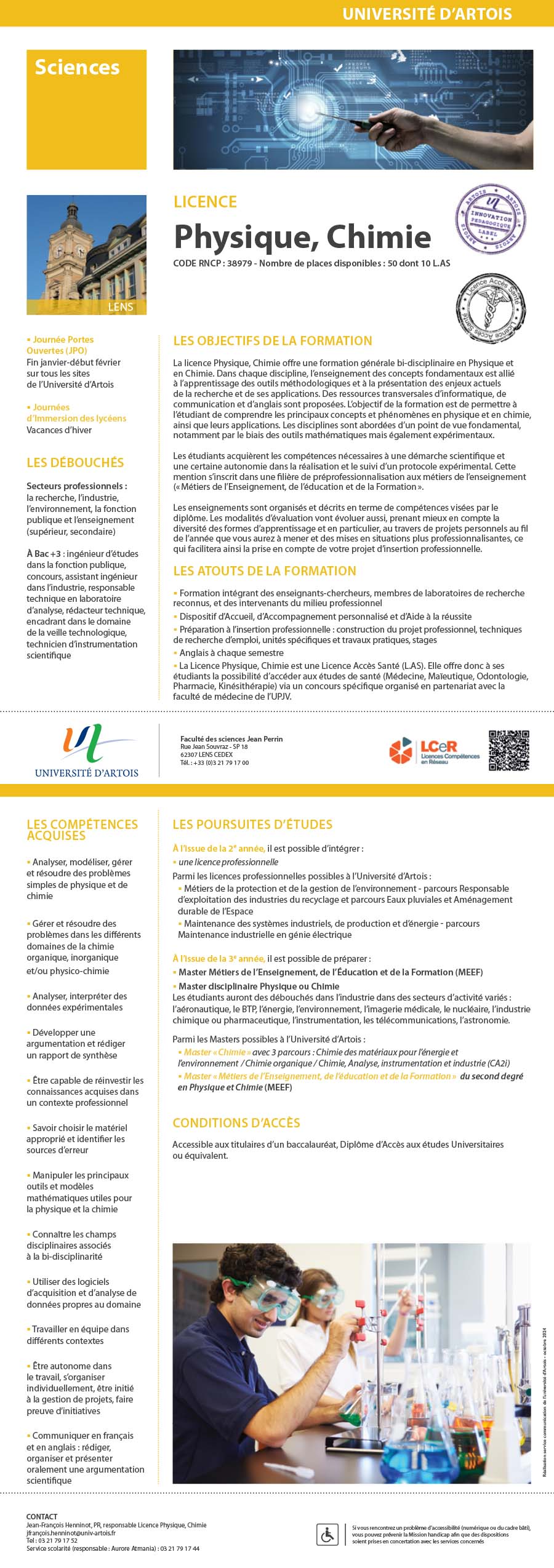 Licence Physique Chimie H/F