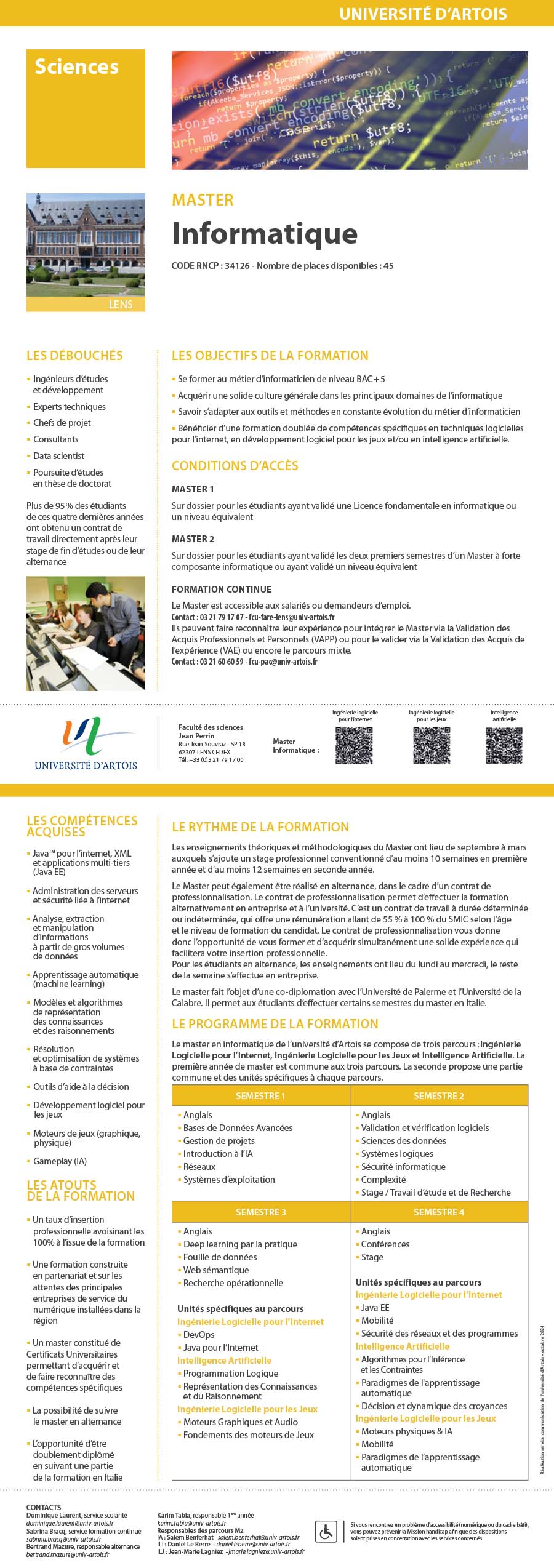 Master Informatique parcours Ingénierie logicielle pour l'Internet H/F