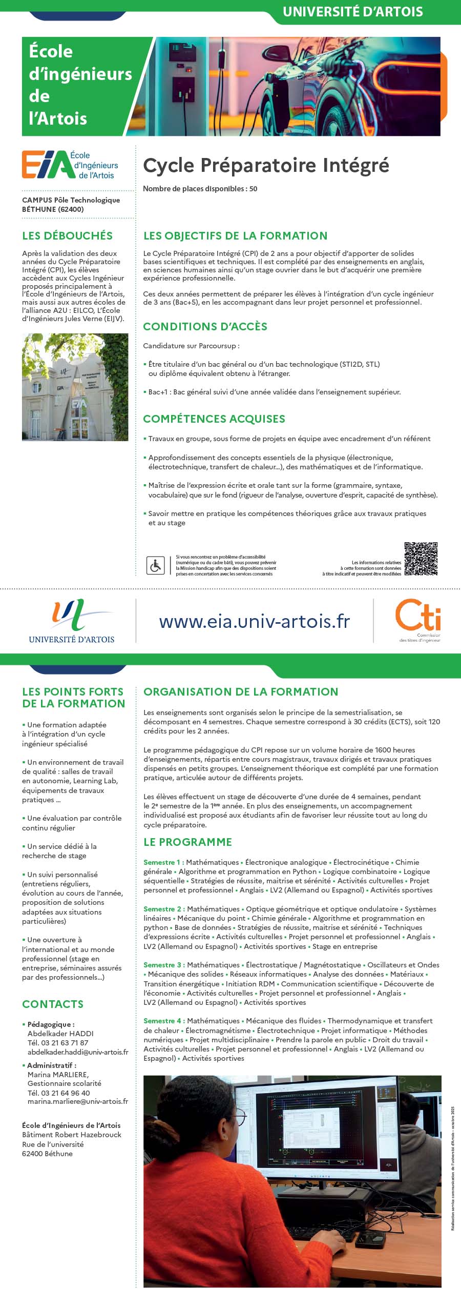 Diplôme d’ingénieur en génie électrique : Cycle Préparatoire Intégré H/F