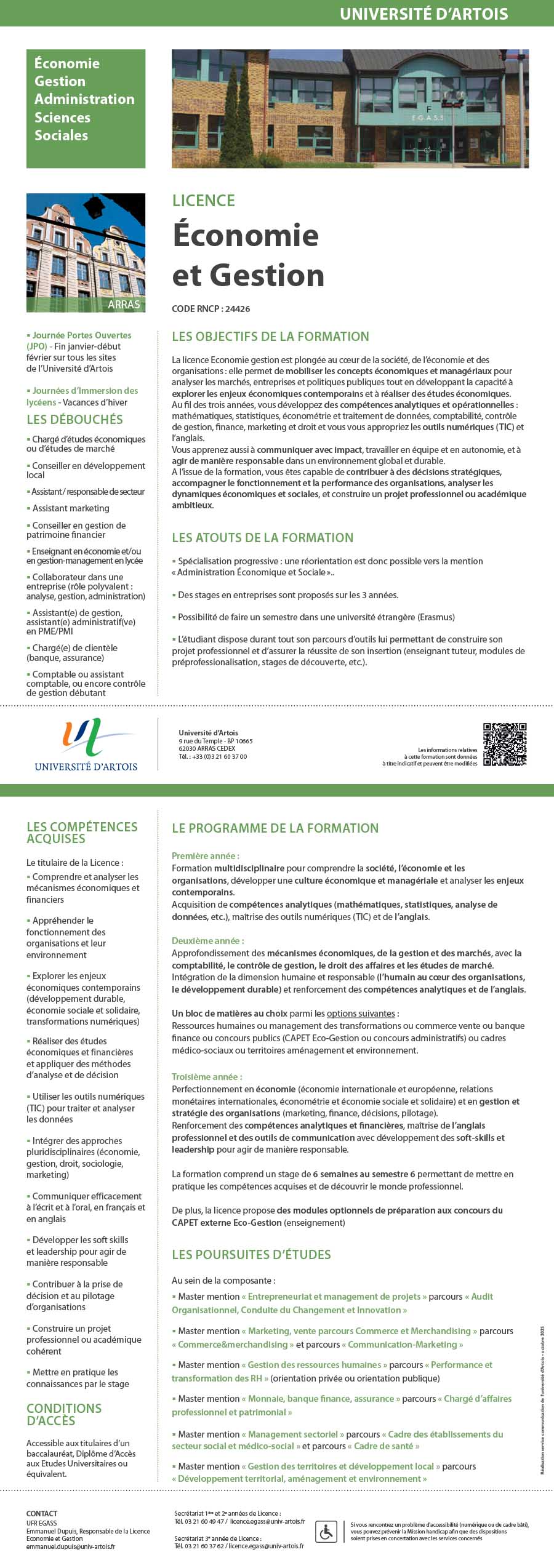 Licence Economie et Gestion H/F