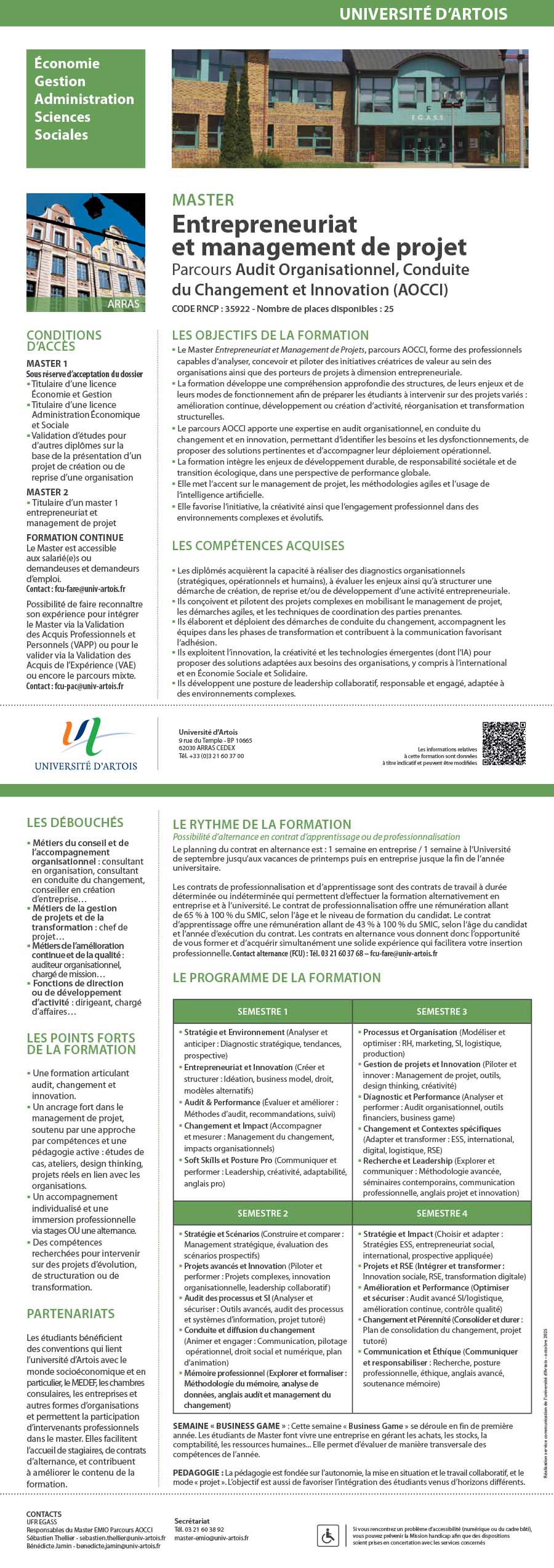 Master Entrepreneuriat et management de projets H/F