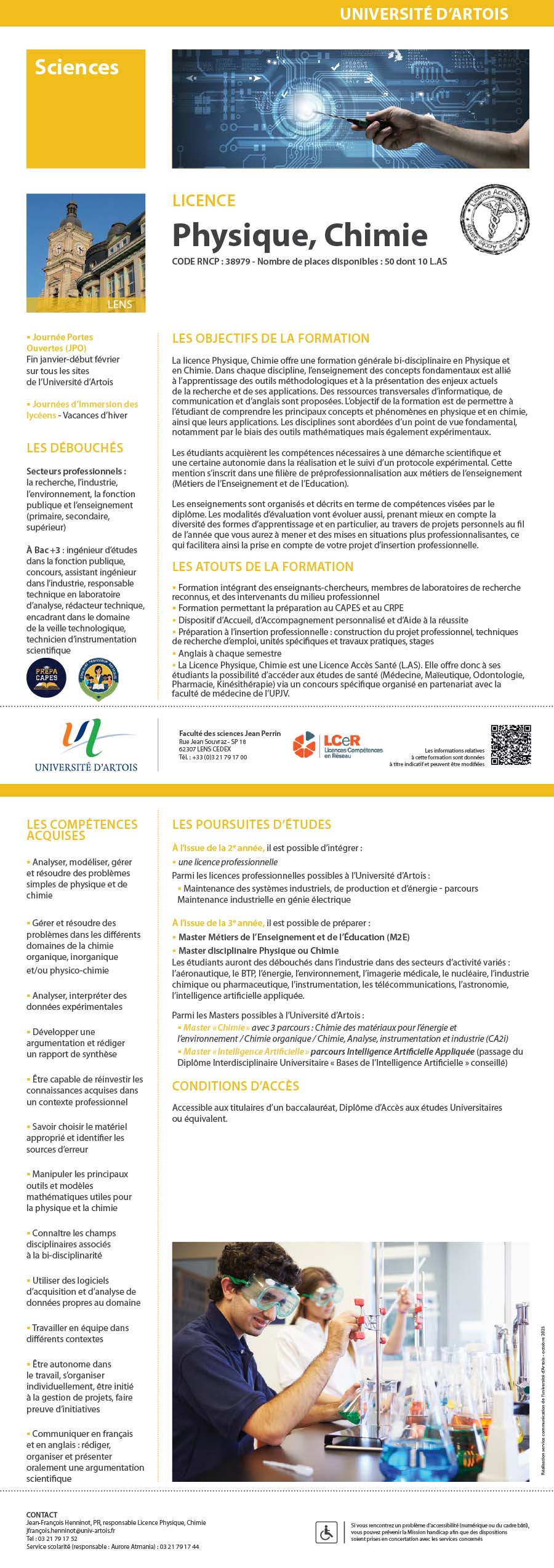 Licence Physique Chimie H/F