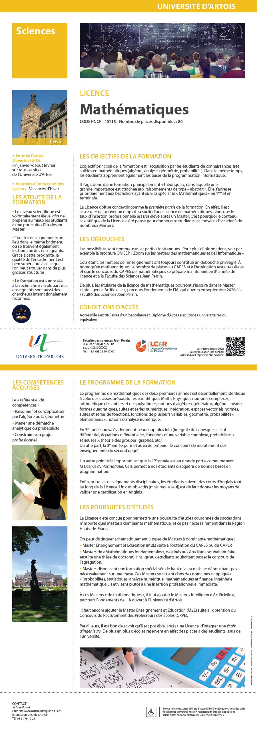Licence Mathématiques H/F