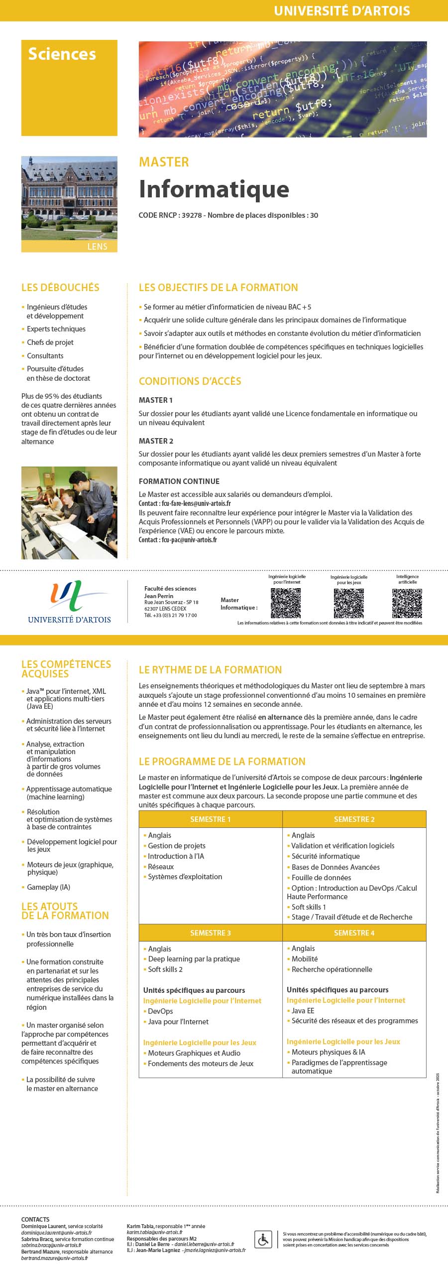 Master Informatique parcours Ingénierie logicielle pour l'internet H/F