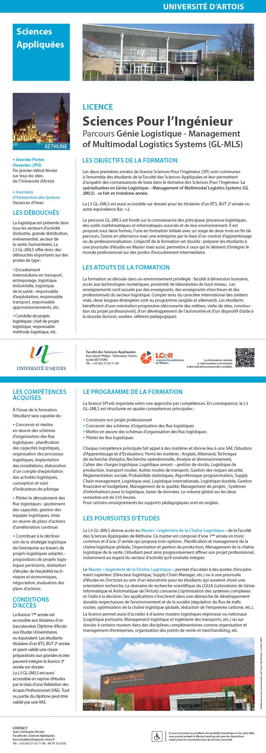 Licence Sciences pour l'ingénieur : Génie logistique - Management of Multimodal Logistics Systems H/F