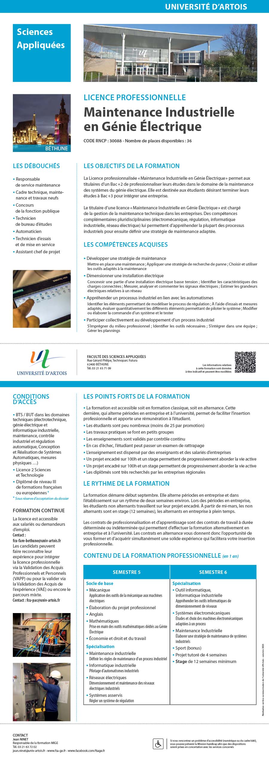 Licence Professionnelle Maintenance des systèmes industriels, de production et d’énergie - Maintenance industrielle en génie électrique H/F