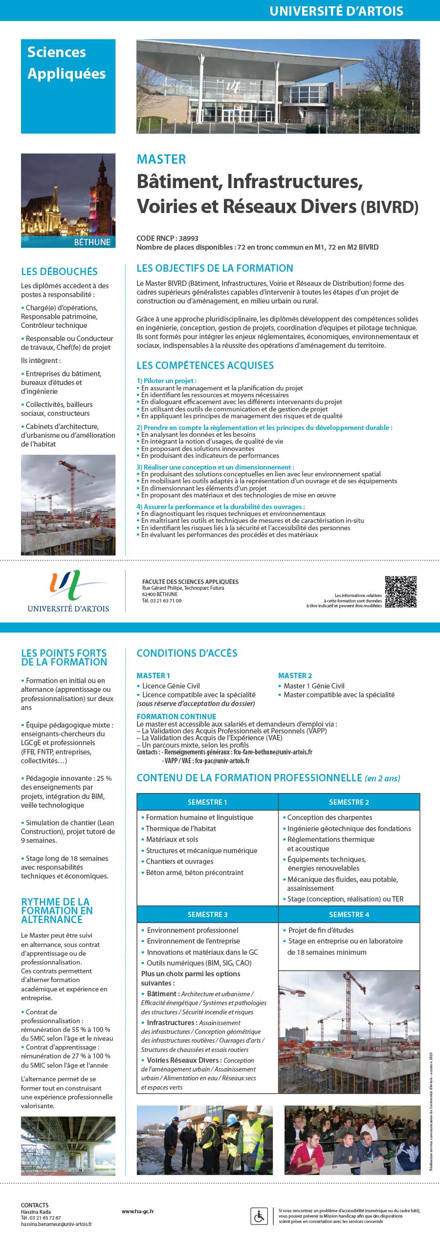 Master Bâtiment, Infrastructures, Voiries et Réseaux divers H/F