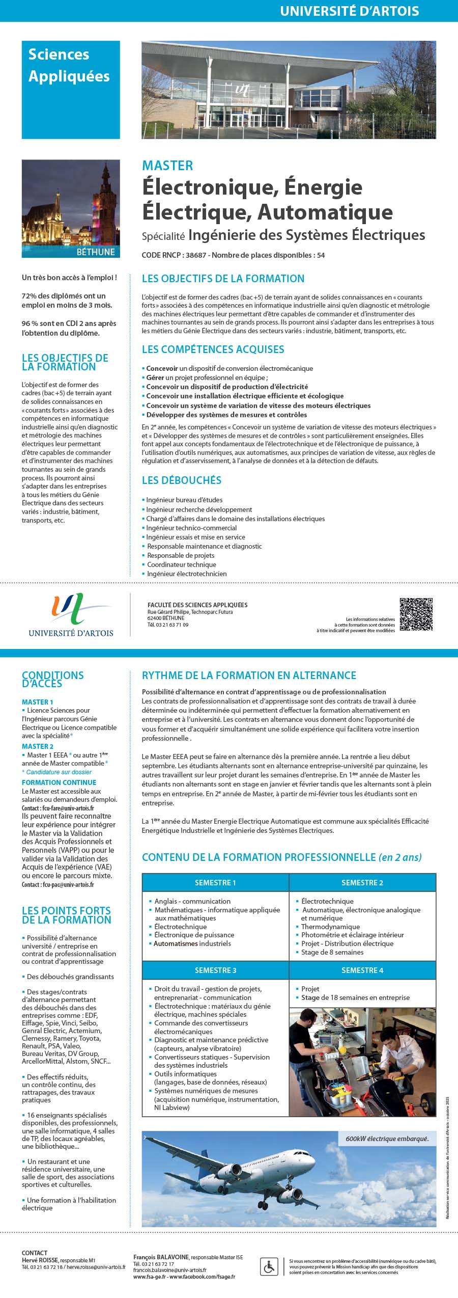 Master Electronique, Energie électrique, automatique parcours Ingenierie des systèmes électriques H/F