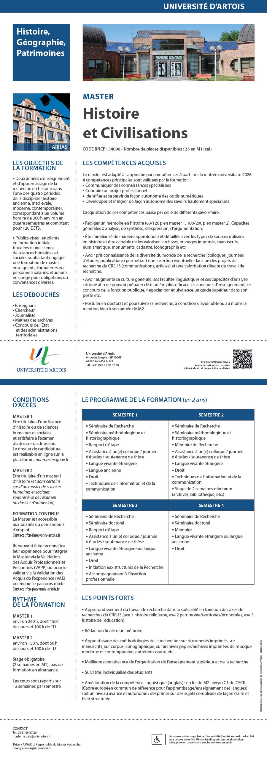 Master Histoire et civilisations H/F